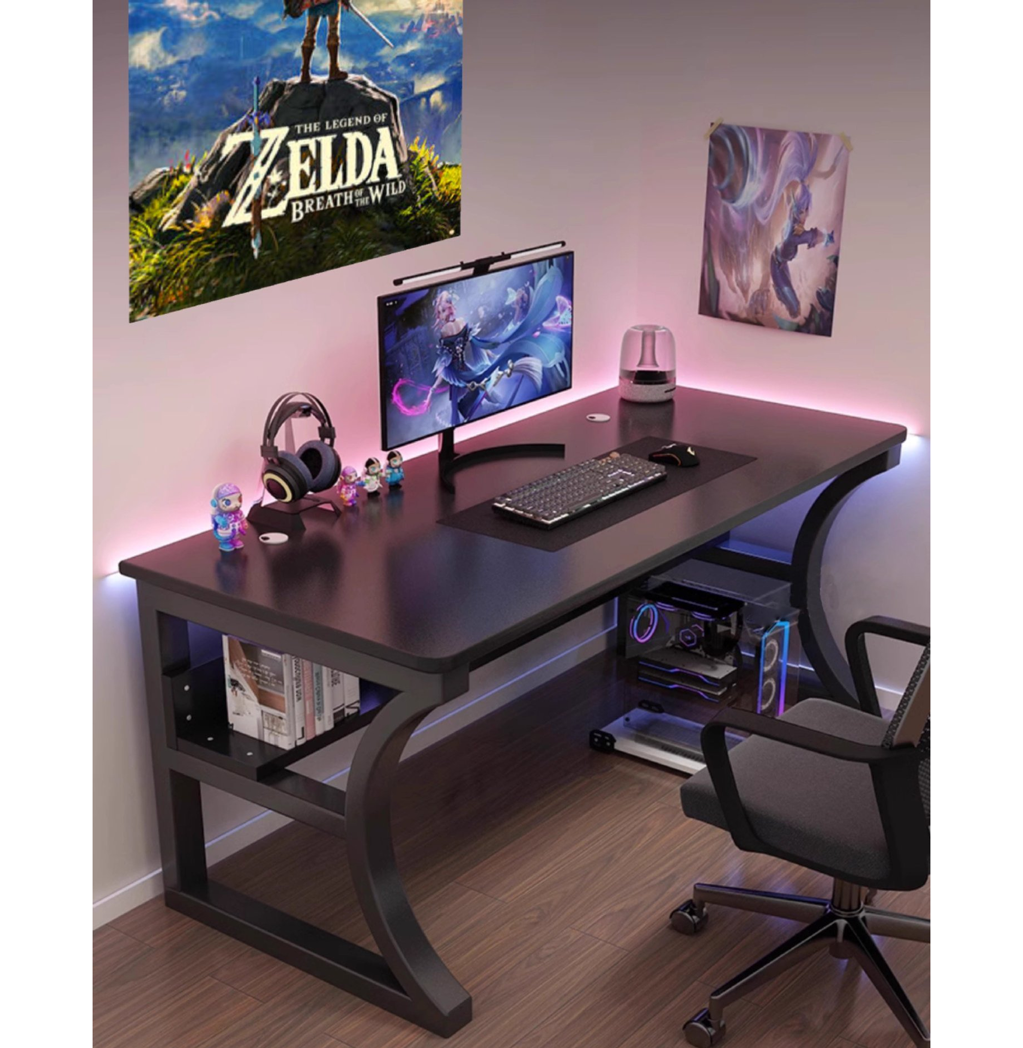 ESCRITORIO GAMER METAL NEGRO - 2