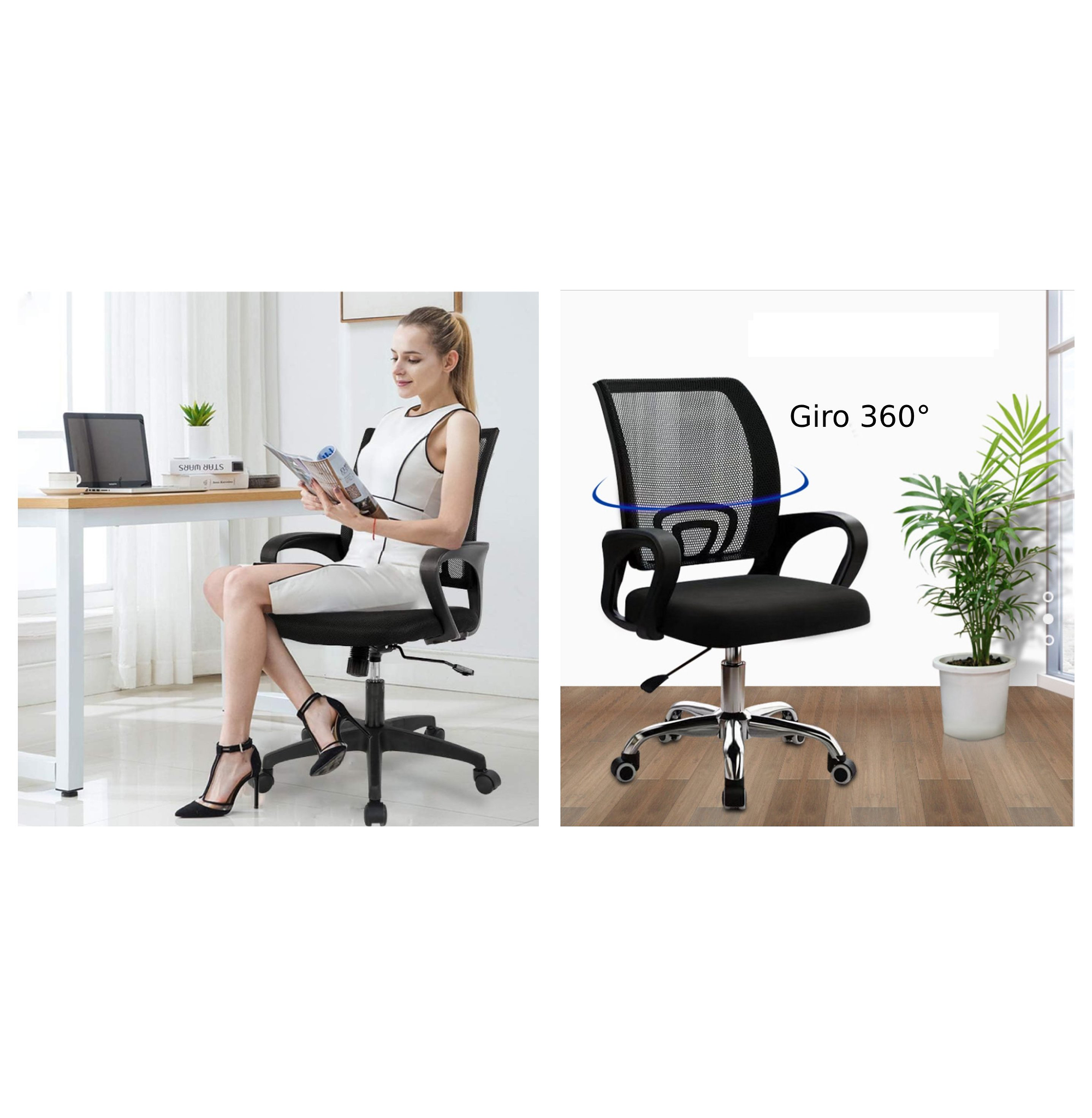SILLA OFFICE 360° NEGRA - 2
