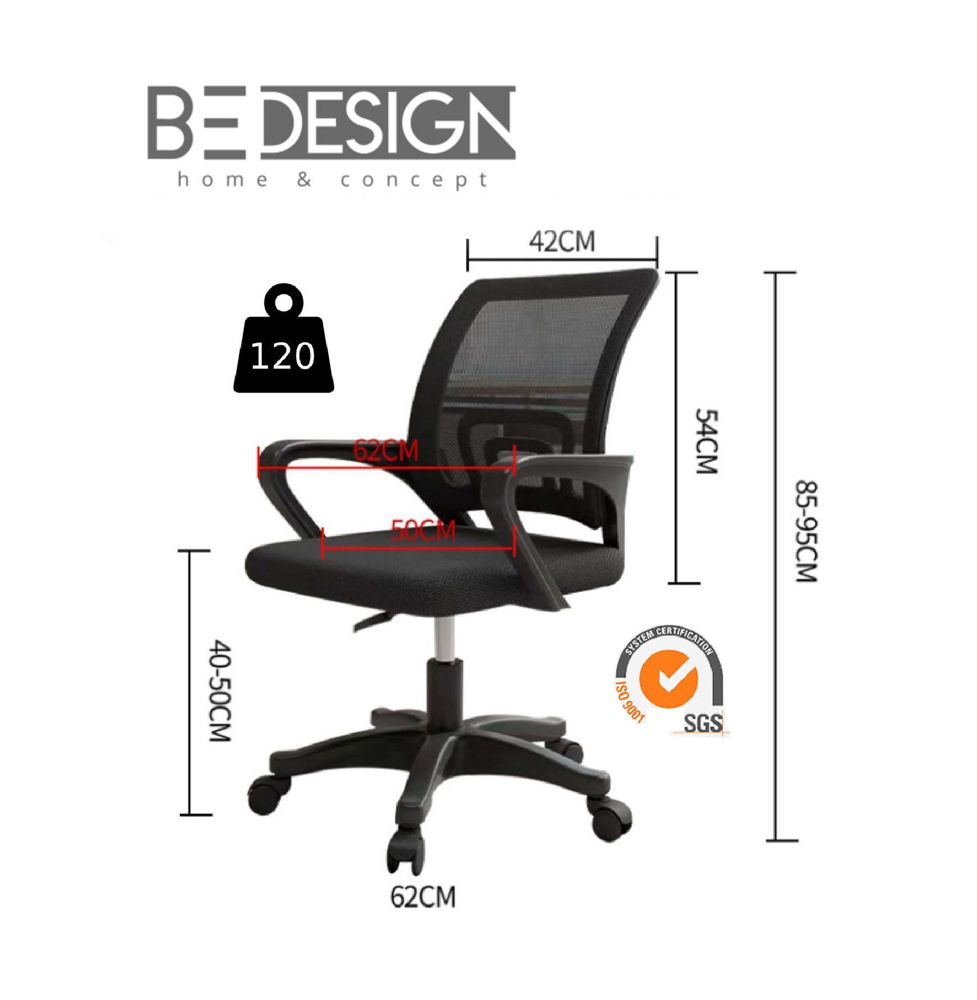 SILLA OFFICE 360° NEGRA - 5