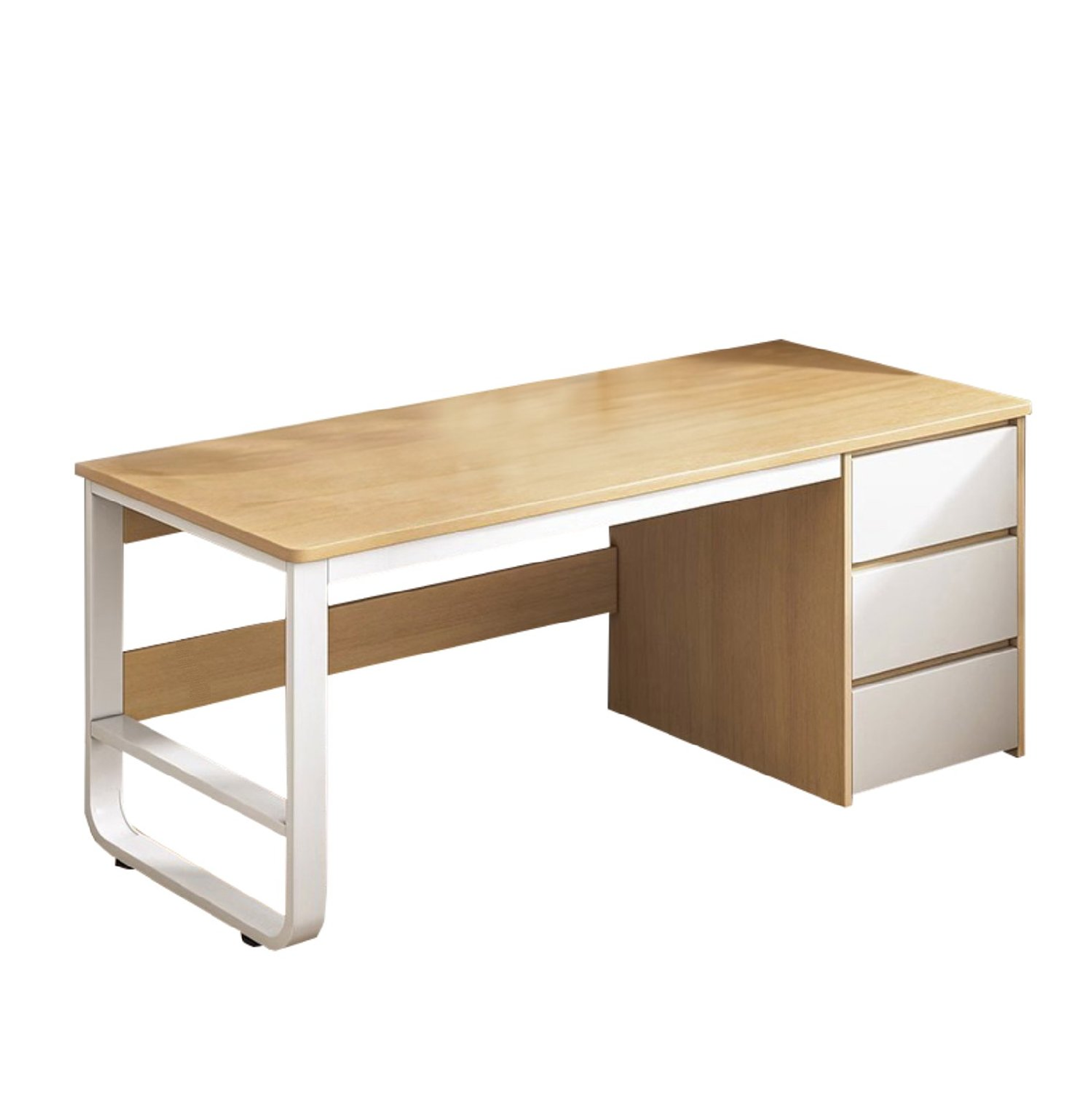 ESCRITORIO EJECUTIVO METAL BEIGE BLANCO - 1