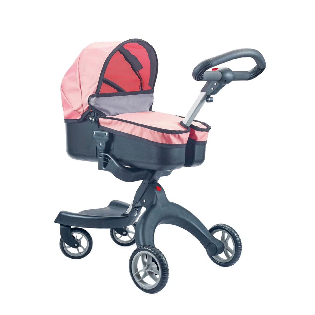 COCHE CUNA PASEO LUXURY ROSADO NEGRO - 1