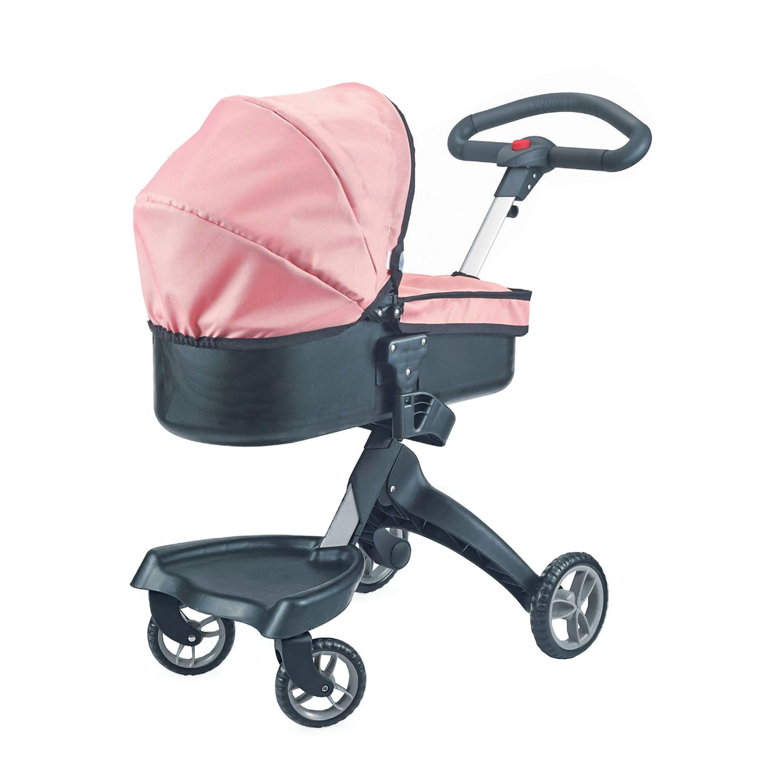 COCHE CUNA PASEO LUXURY ROSADO NEGRO - 3