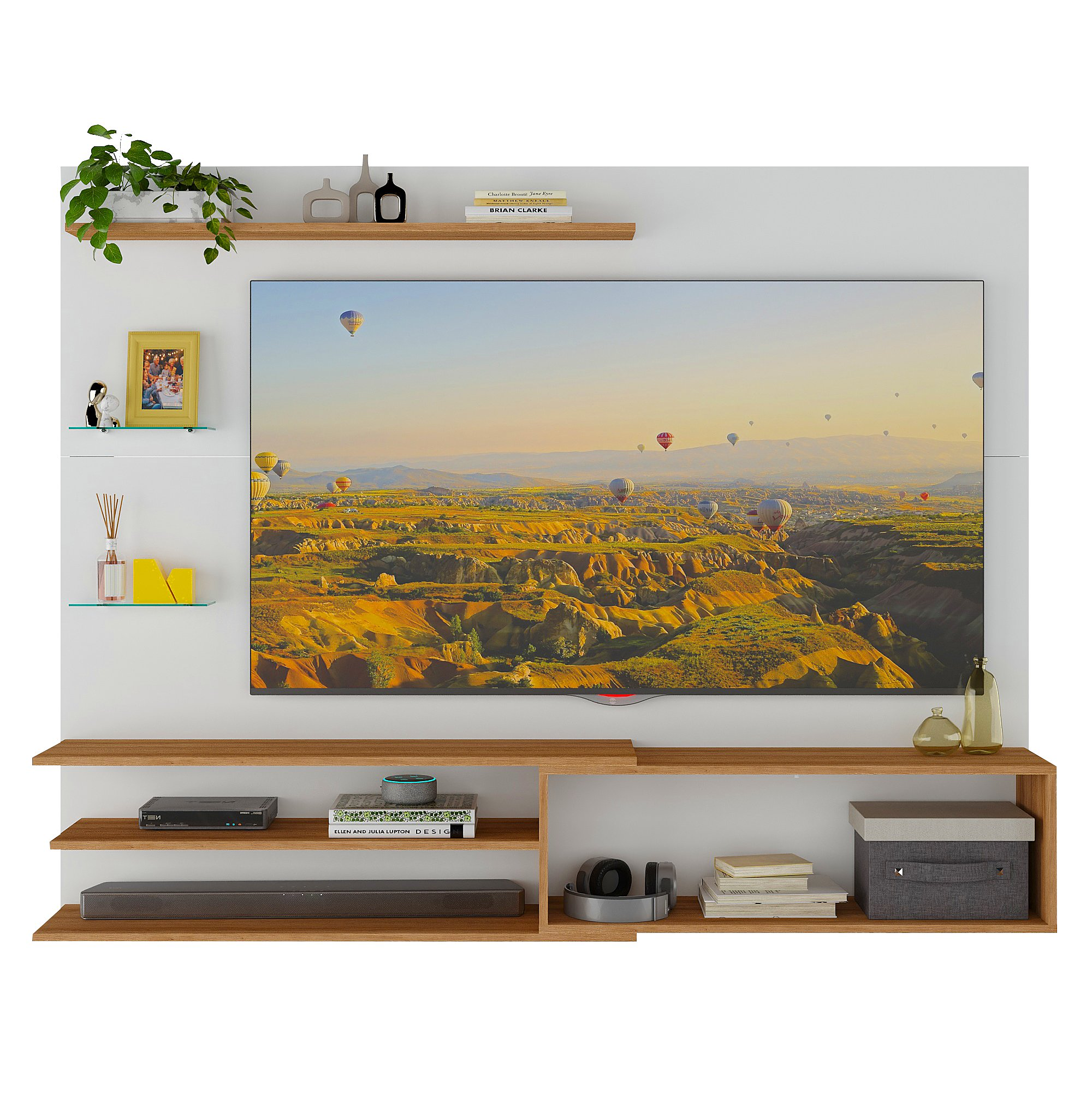 RACK PARED BE65' EN COLOR BLANCO MIEL - 4