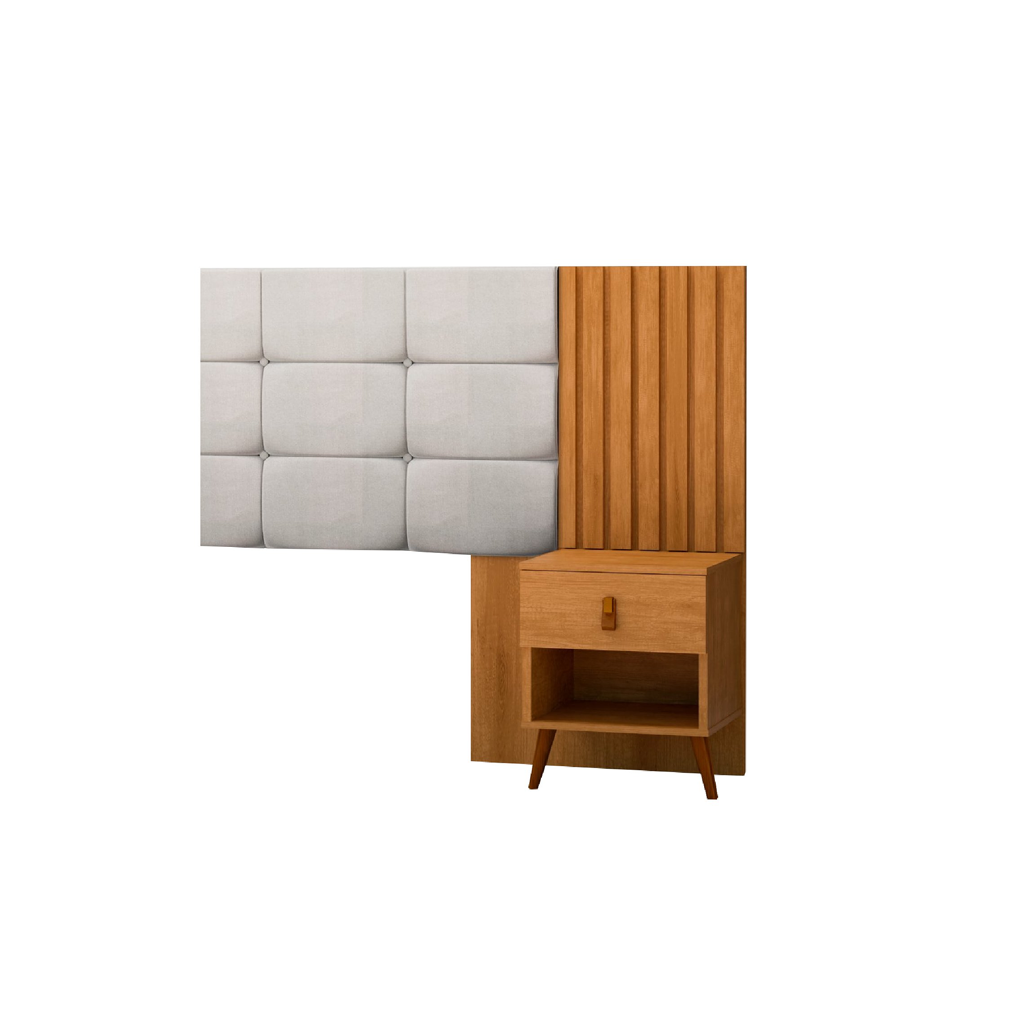 RESPALDO BOX LADY CAPITONE EN COLOR BLANCO MIEL - 3
