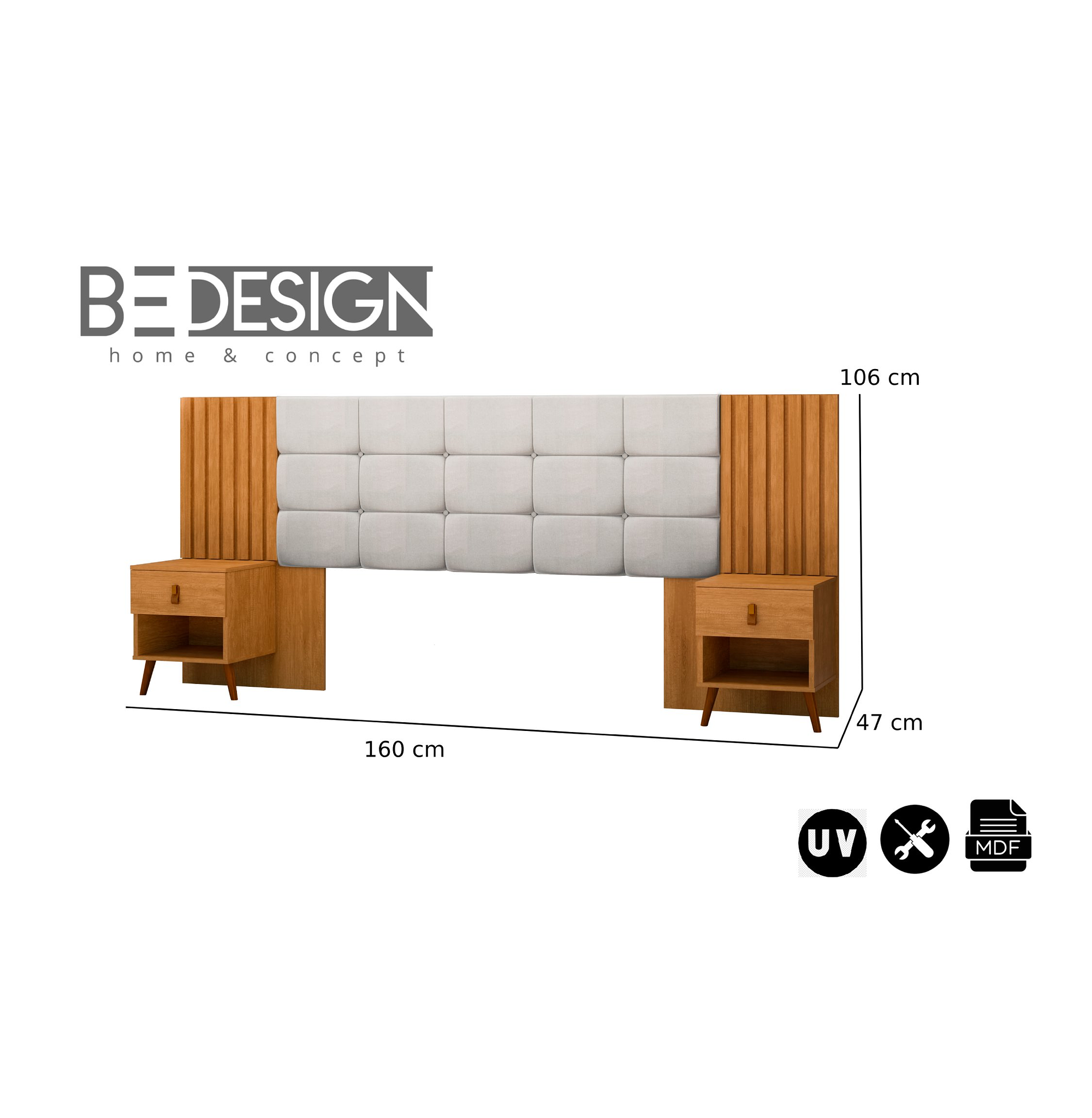 RESPALDO BOX LADY CAPITONE EN COLOR BLANCO MIEL - 5