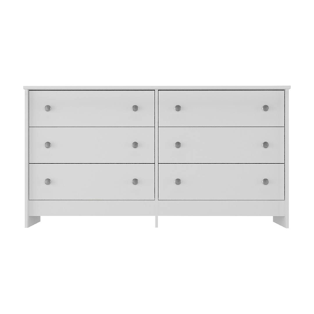 COMODA DUPLEX 6 CAJONES EN COLOR BLANCO - 2