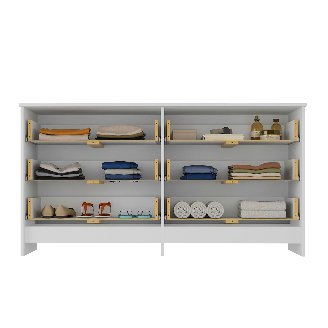 COMODA DUPLEX 6 CAJONES EN COLOR BLANCO - 3