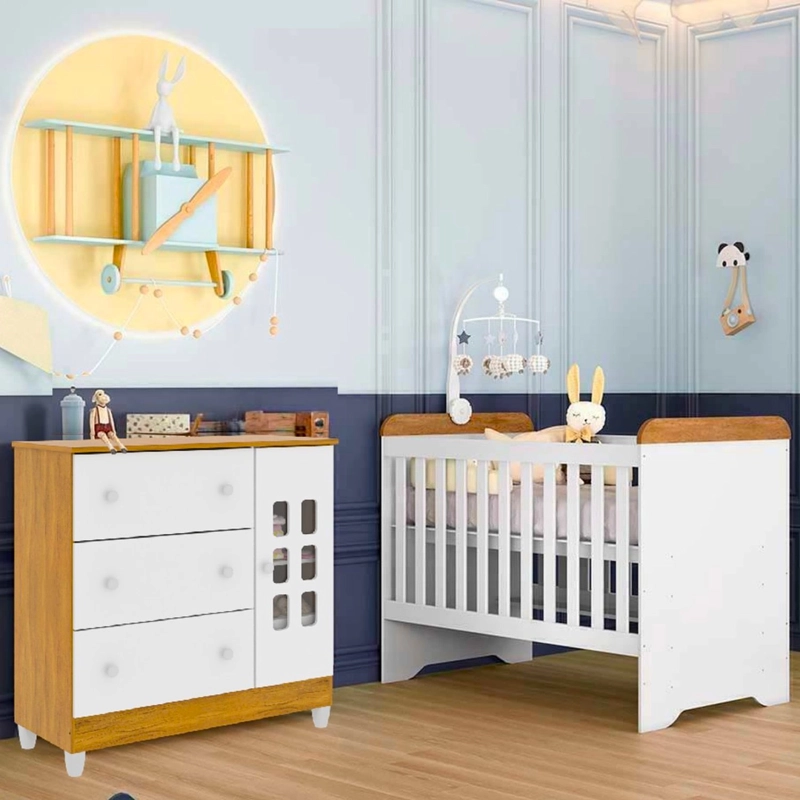 COMODA MARIA 4 CAJONES CON PUERTA EN COLOR BLANCO MIEL - 3