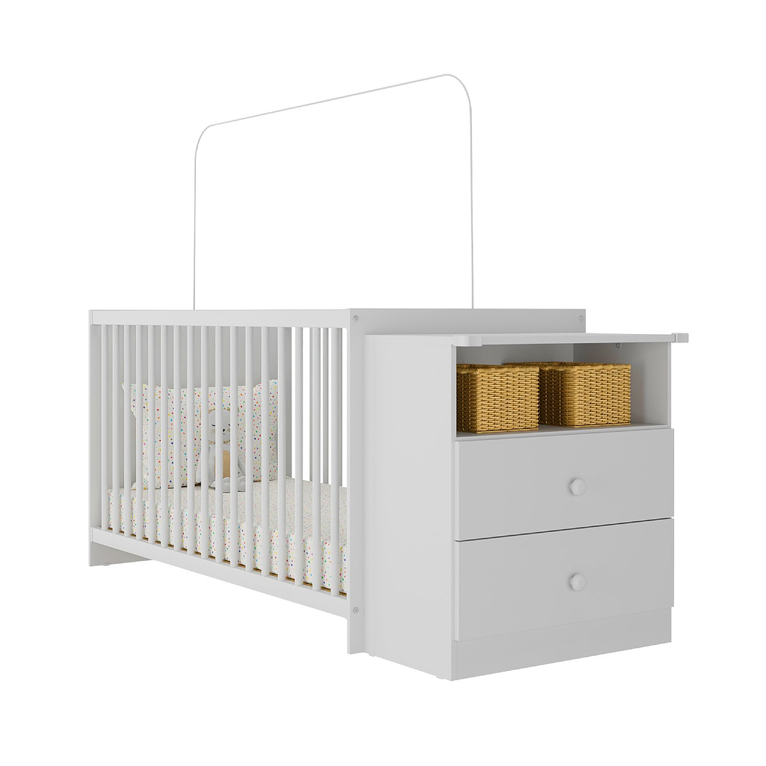 CUNA C/COMODA MI BEBÉ EN COLOR BLANCO - 1