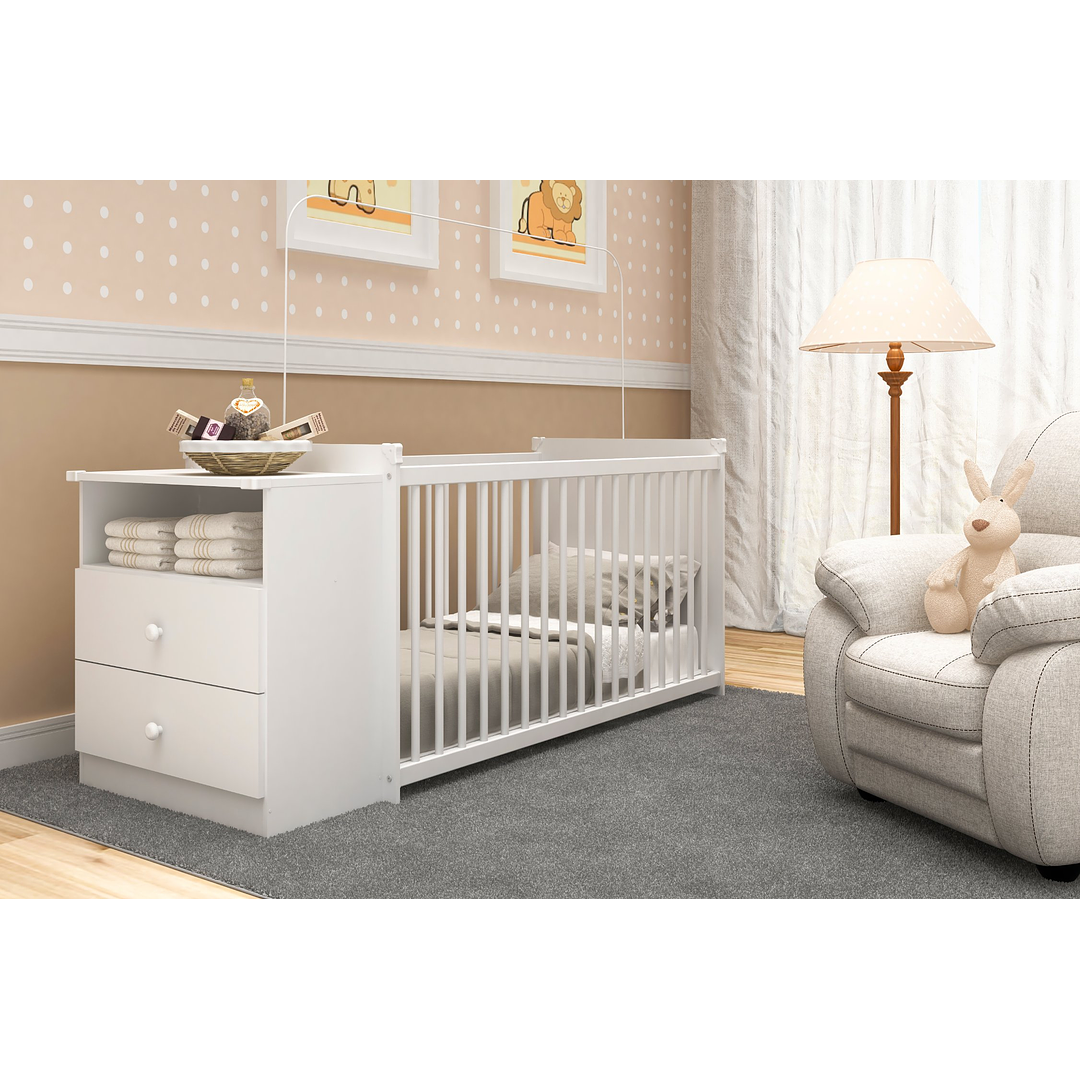 CUNA C/COMODA MI BEBÉ EN COLOR BLANCO - 2