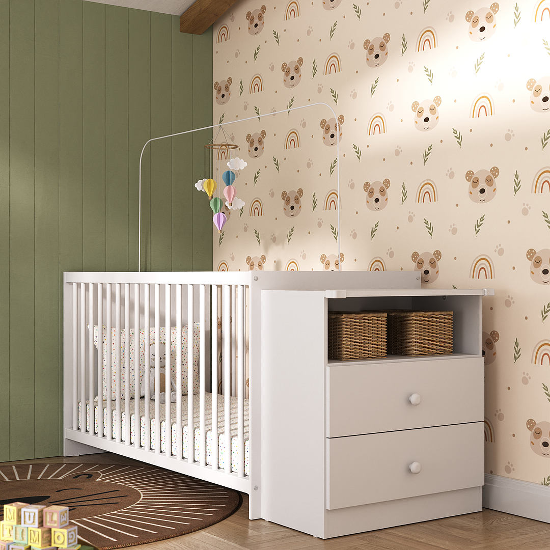 CUNA C/COMODA MI BEBÉ EN COLOR BLANCO - 3