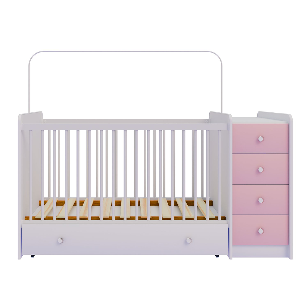 CUNA C/COMODA TOP BABY ROSADA - 2