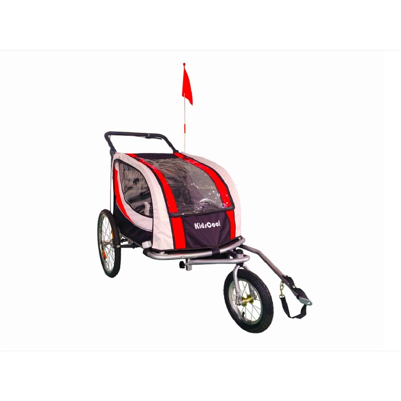 CARRITO JOGGER BABY TRAILER PARA 2 NIÑOS ROJO - 1