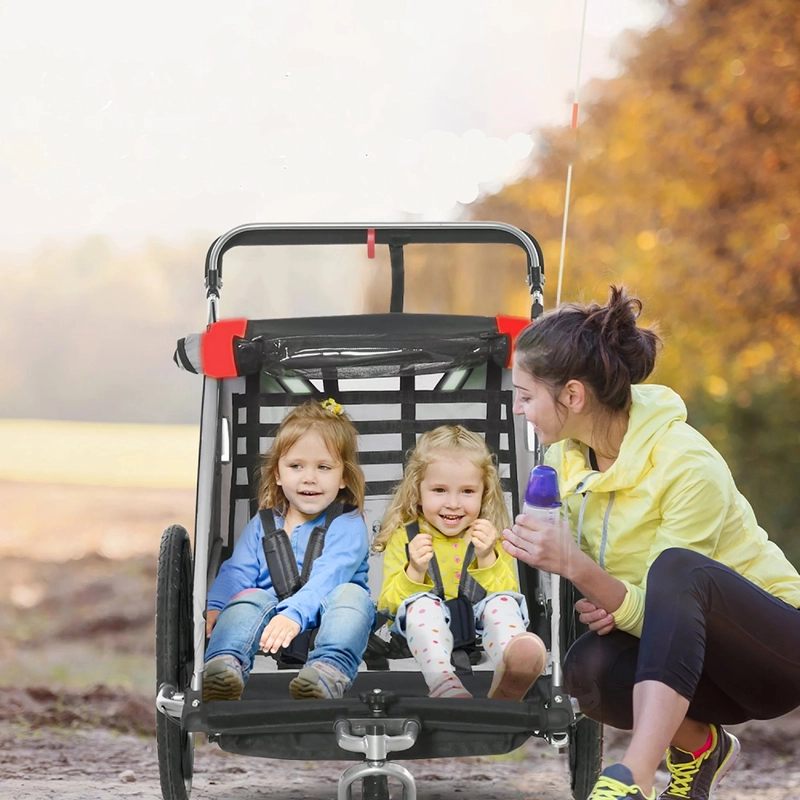 CARRITO JOGGER BABY TRAILER PARA 2 NIÑOS ROJO - 4