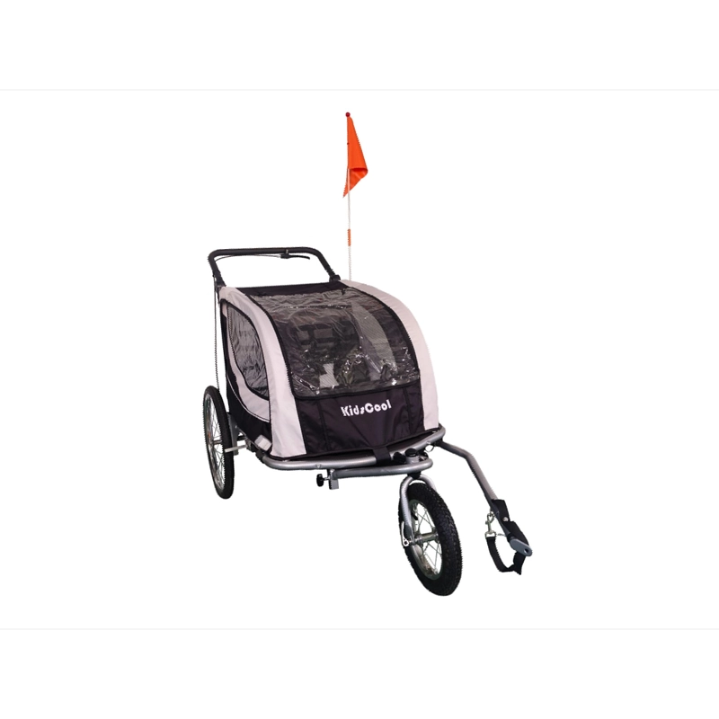 CARRITO JOGGER BABY TRAILER PARA 2 NIÑOS NEGRO - 1