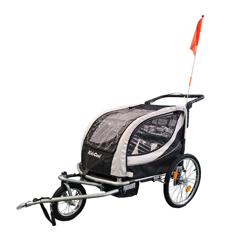 CARRITO JOGGER BABY TRAILER PARA 2 NIÑOS NEGRO - 2