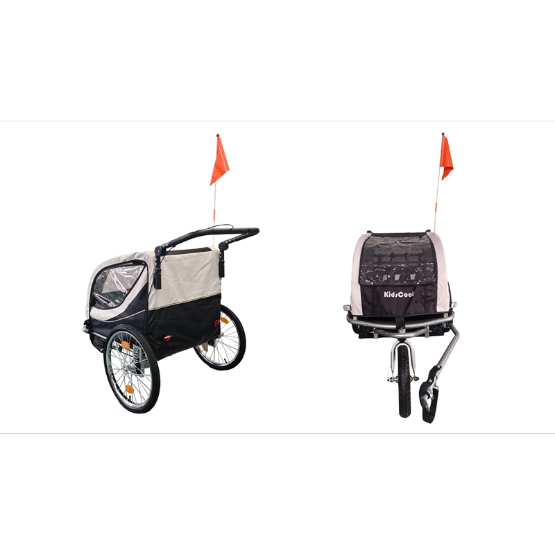 CARRITO JOGGER BABY TRAILER PARA 2 NIÑOS NEGRO - 4
