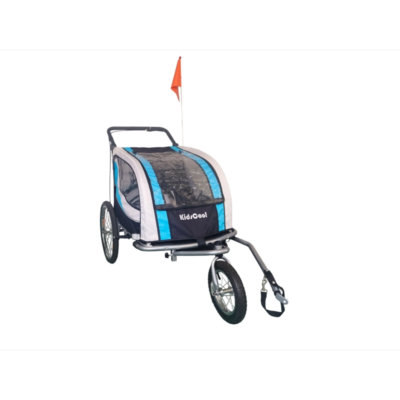 CARRITO JOGGER BABY TRAILER PARA 2 NIÑOS AZUL - 1