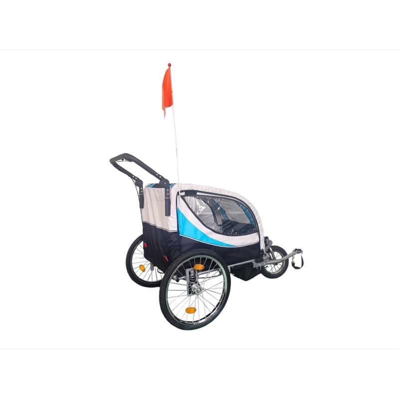 CARRITO JOGGER BABY TRAILER PARA 2 NIÑOS AZUL - 2