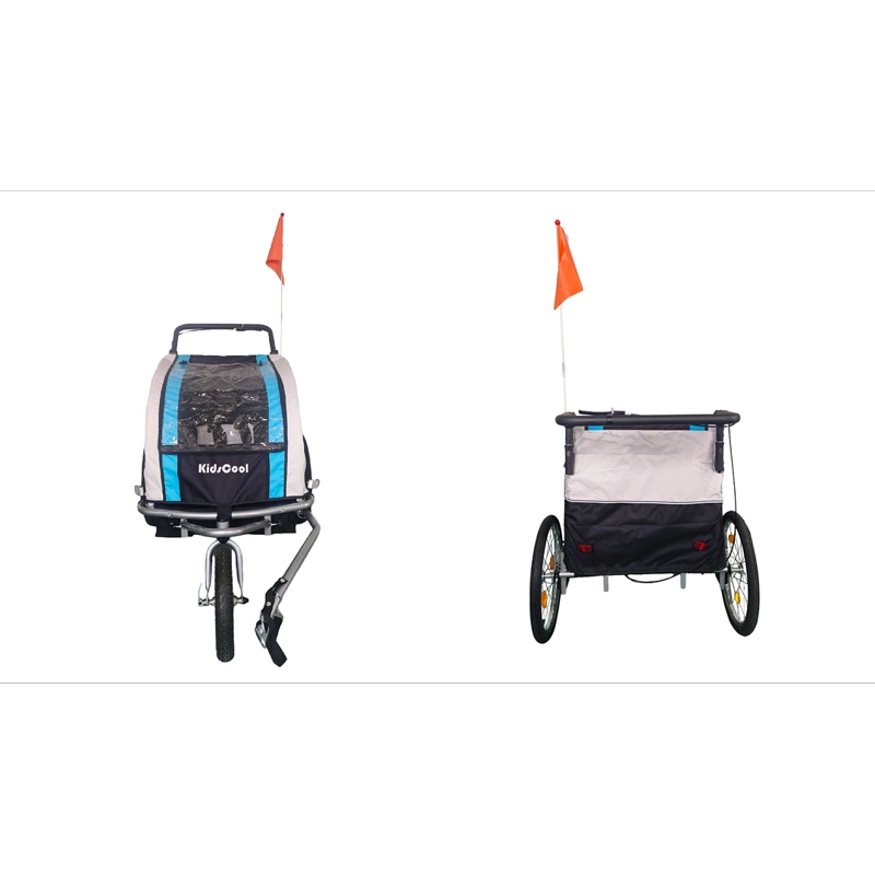 CARRITO JOGGER BABY TRAILER PARA 2 NIÑOS AZUL - 4