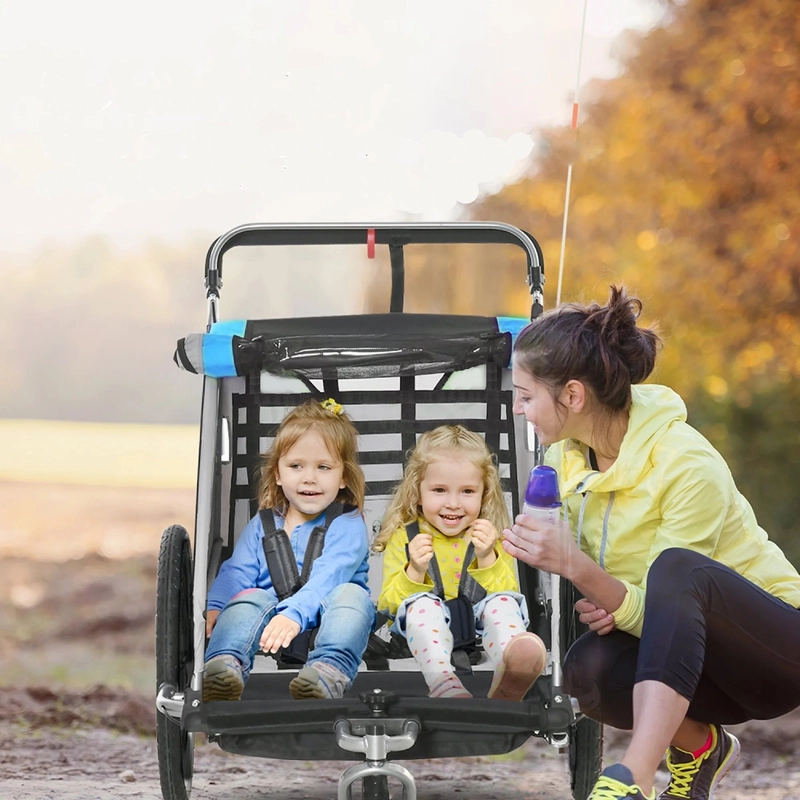 CARRITO JOGGER BABY TRAILER PARA 2 NIÑOS AZUL - 5