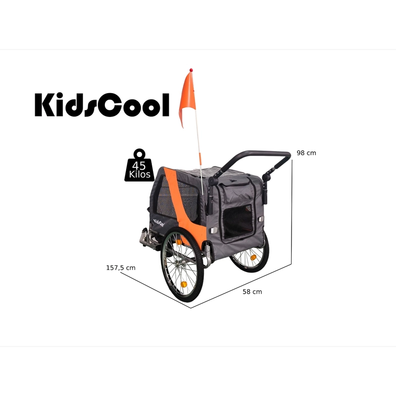 CARRITO JOGGER BABY TRAILER SINGLE GRIS - 4