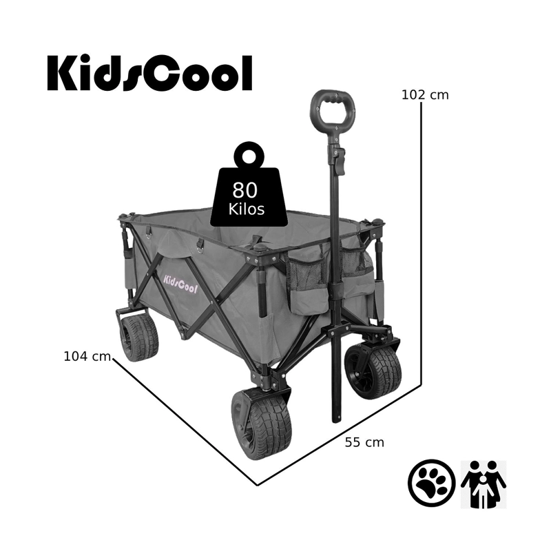 BEACH WAGON PLEGABLE GRIS - 4