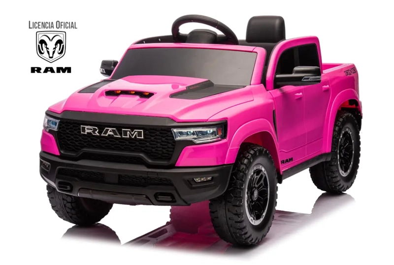 CAMIONETA A BATERIA RAM 1500 RHO TRUCK 12V ROSADA - 1