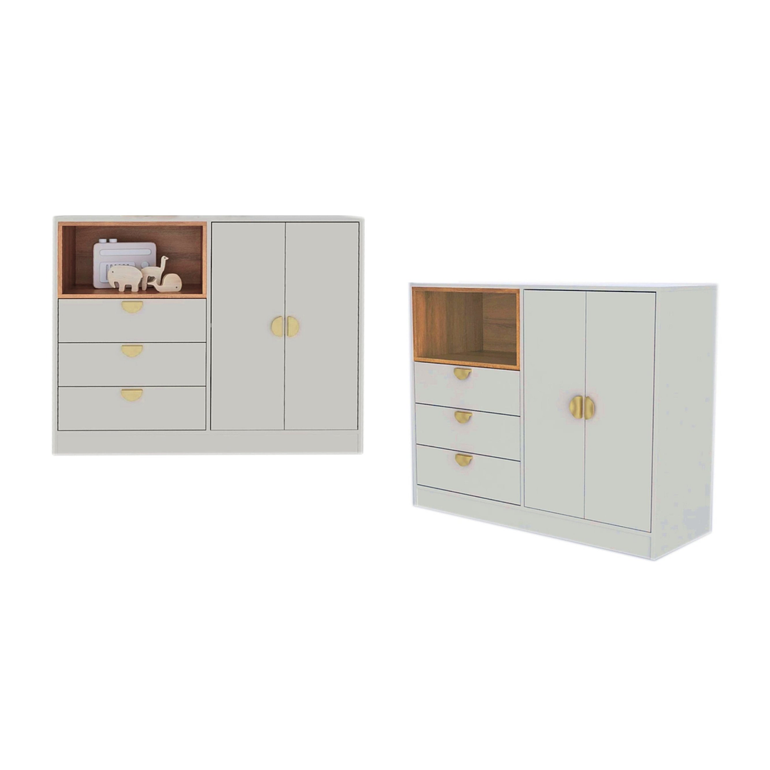 COMODA 3 CAJONES Y 2 PUERTAS CARIÑO ARENA - 2