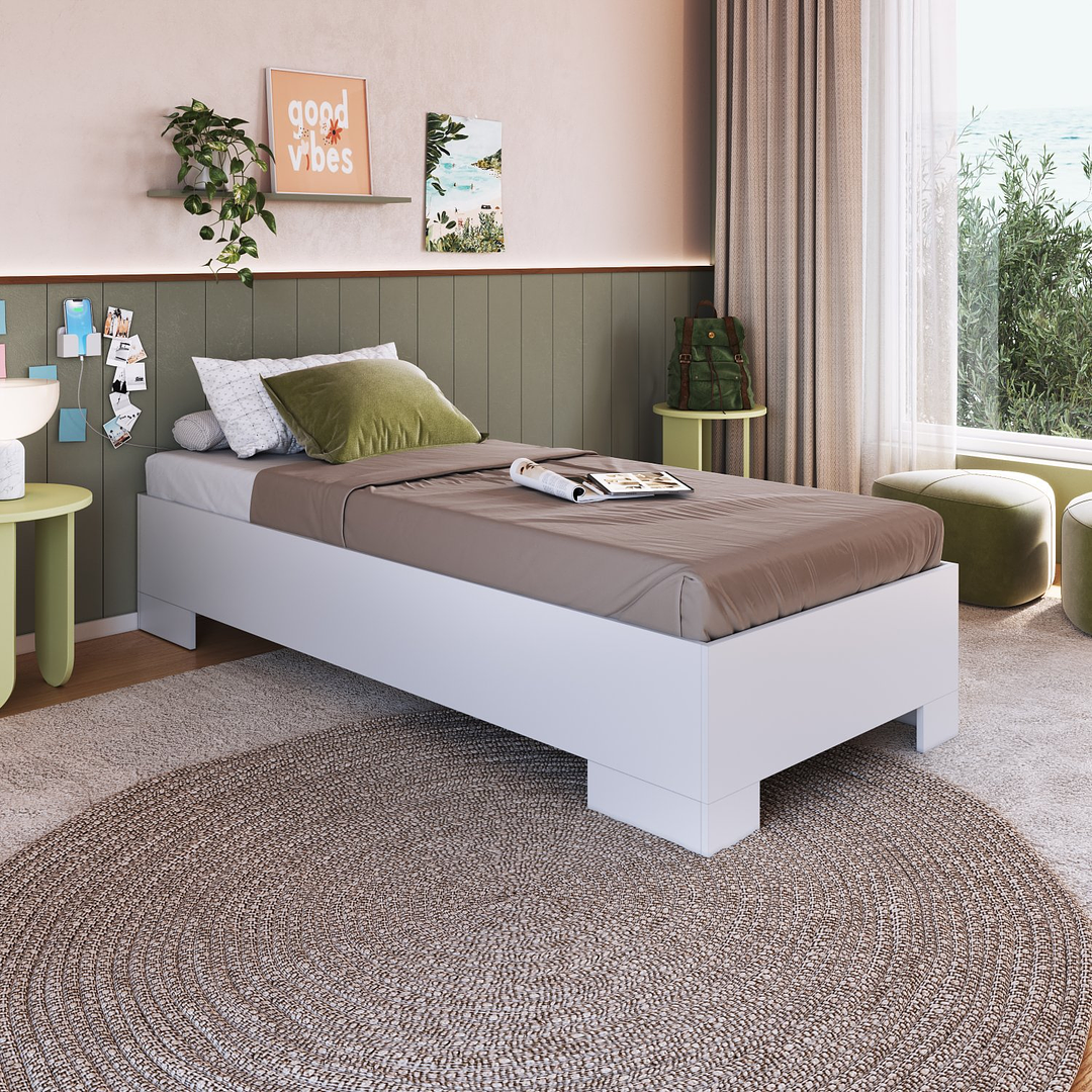 CAMA INDIVIDUAL BOX 90 XANGAI BLANCO 190X90 - 3