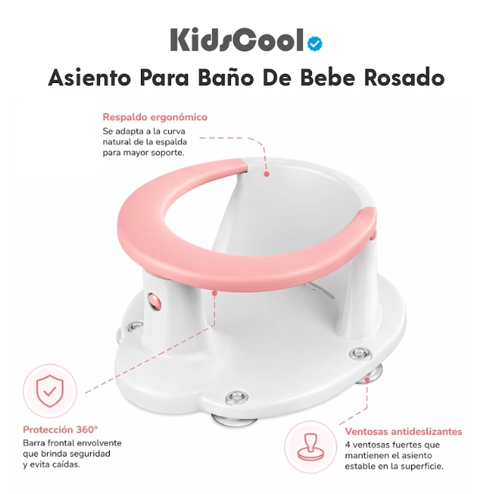 ASIENTO PARA BAÑO DE BEBE ROSADO - 3