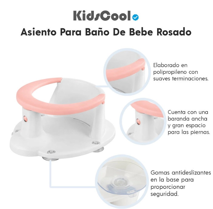 ASIENTO PARA BAÑO DE BEBE ROSADO - 4