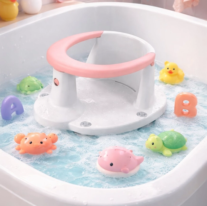 ASIENTO PARA BAÑO DE BEBE ROSADO - 5