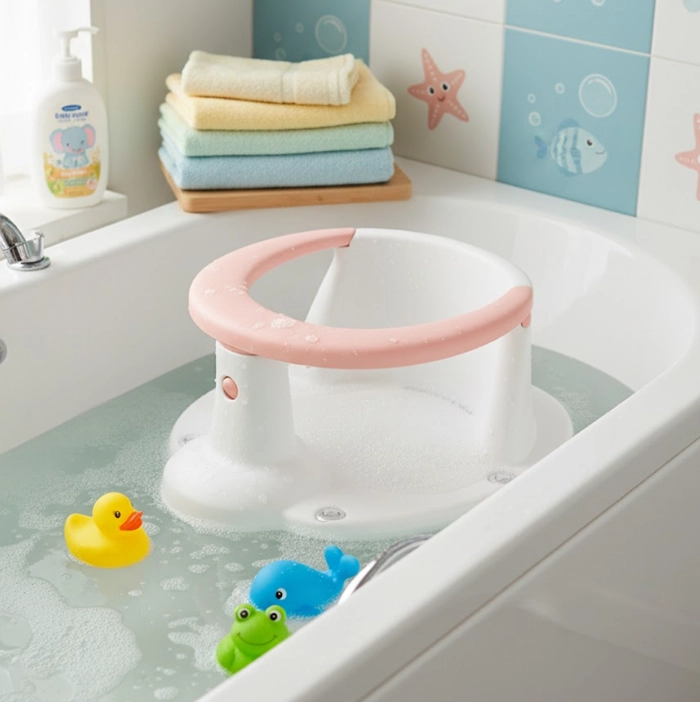 ASIENTO PARA BAÑO DE BEBE ROSADO - 6