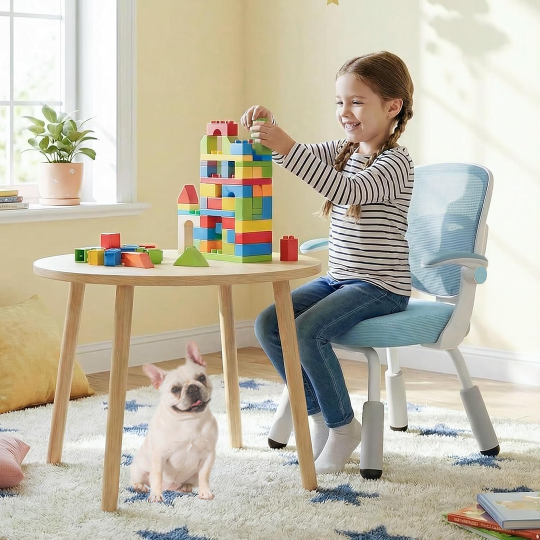 SILLA DE ESCRITORIO INFANTIL ERGONOMICA AZUL - 5