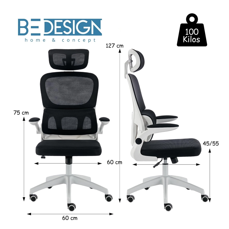 SILLA DE ESCRITORIO ERGONOMICA PRO NEGRO - 6