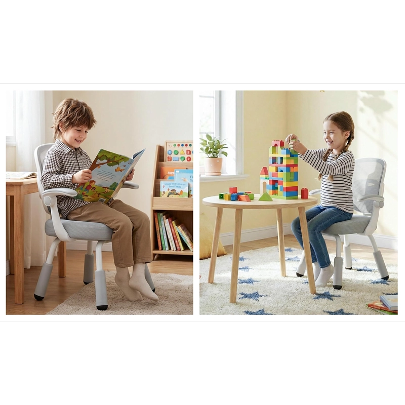SILLA DE ESCRITORIO INFANTIL ERGONOMICA GRIS - 6