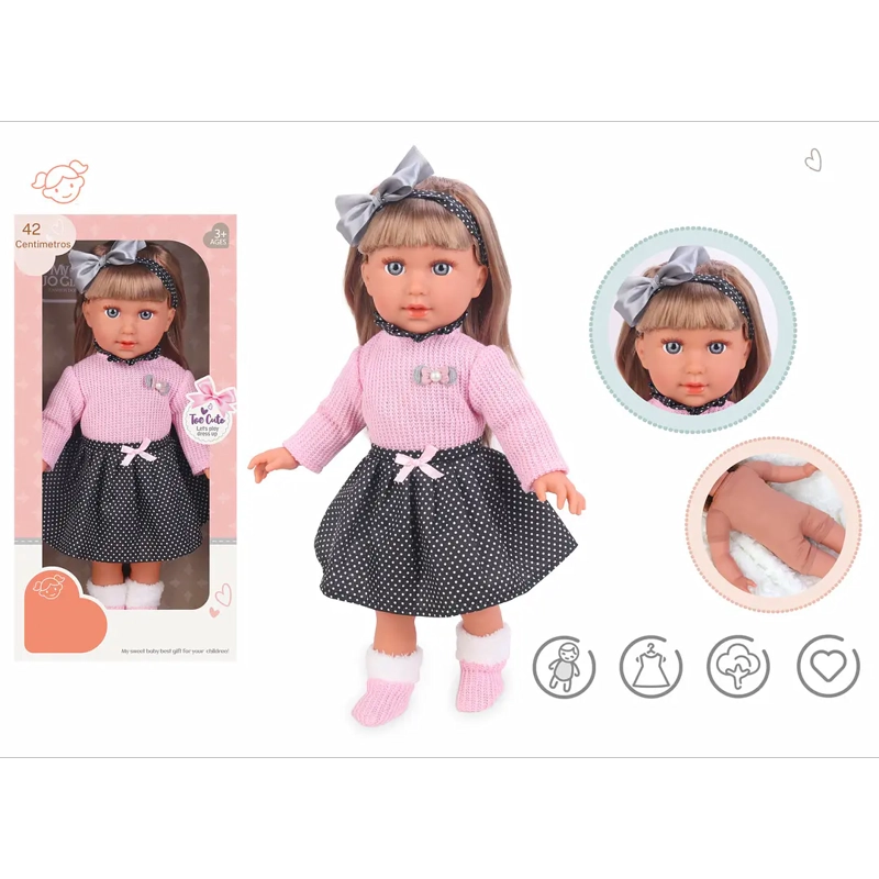 MUÑECA DE APEGO SOFY 40 CM SUAVE ROSADA - 2