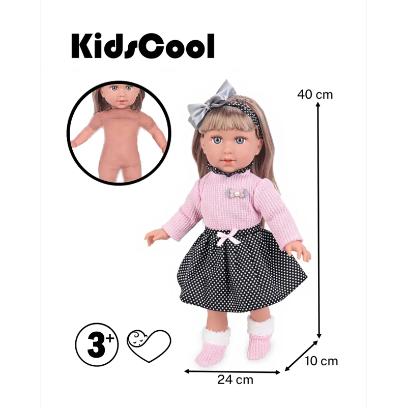 MUÑECA DE APEGO SOFY 40 CM SUAVE ROSADA - 5
