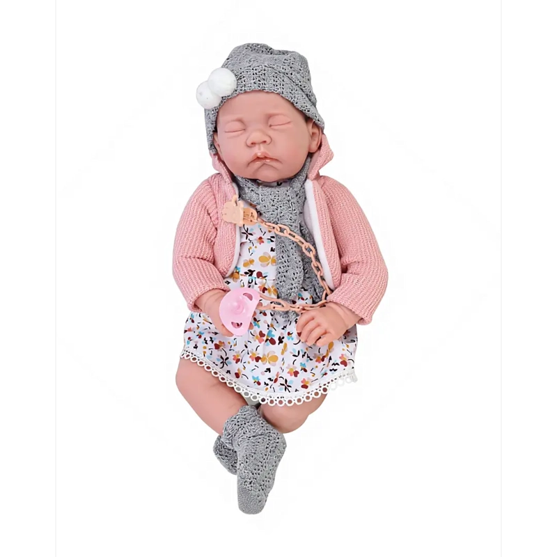 MUÑECA BEBE REALISTA 40 CM CON 12 SONIDOS DE APEGO GRIS - 1