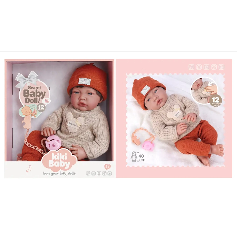 MUÑECO BEBE REALISTA 40 CM CON 12 SONIDOS DE APEGO - 3