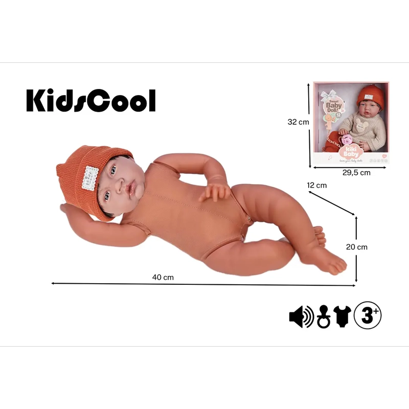 MUÑECO BEBE REALISTA 40 CM CON 12 SONIDOS DE APEGO - 5
