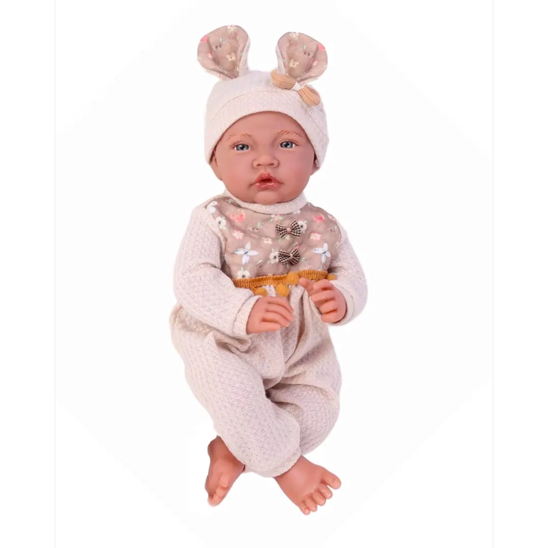 MUÑECA BEBE REALISTA 40 CM CON 12 SONIDOS DE APEGO BEIGE - 1