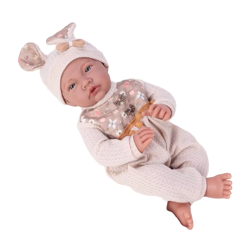 MUÑECA BEBE REALISTA 40 CM CON 12 SONIDOS DE APEGO BEIGE - 2