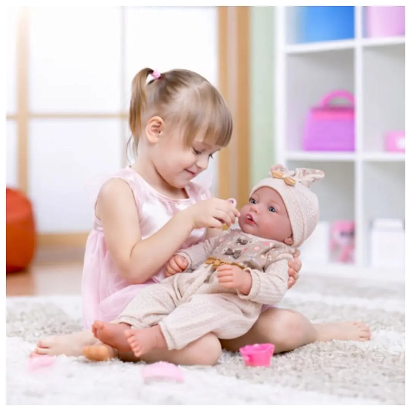 MUÑECA BEBE REALISTA 40 CM CON 12 SONIDOS DE APEGO BEIGE - 3