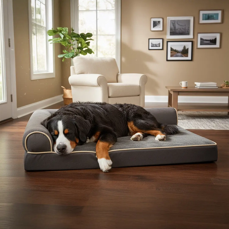 CAMA SOFA PARA PERROS VISCOELASTICA LAVABLE GRIS TALLA XL - 2