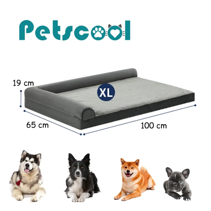 CAMA SOFA PARA PERROS VISCOELASTICA LAVABLE GRIS TALLA XL - 9