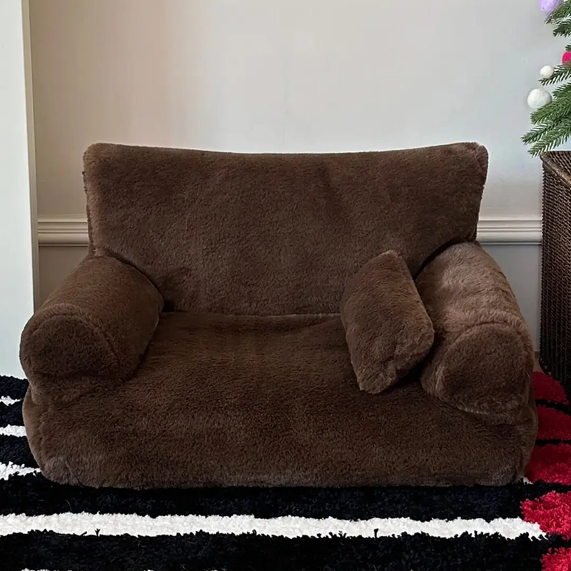 CAMA SOFA PERRO Y GATO TALLA M CAFE LAVABLE - 2