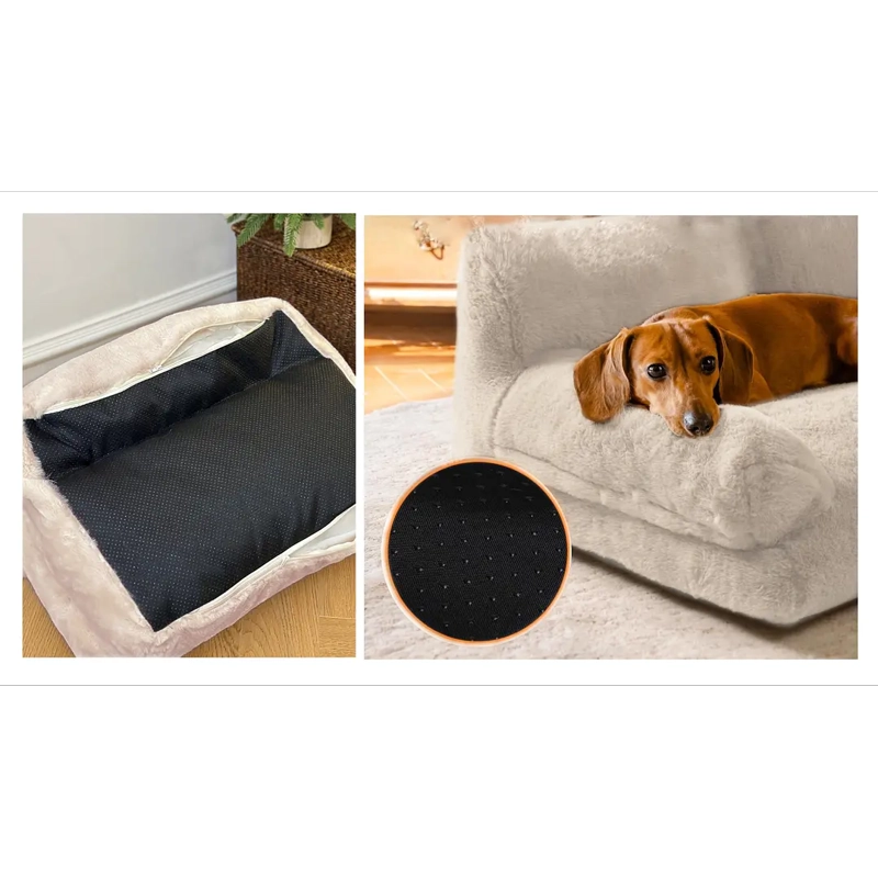CAMA SOFA PERRO Y GATO TALLA M BEIGE LAVABLE - 6