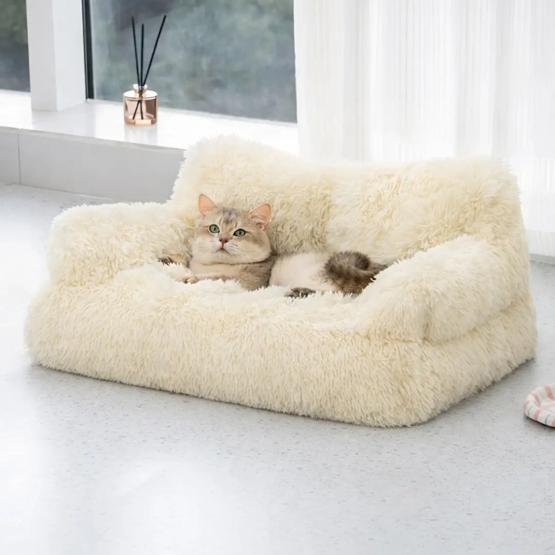 CAMA SOFA RELAJANTE PARA MASCOTAS TALLA L BLANCO - 3